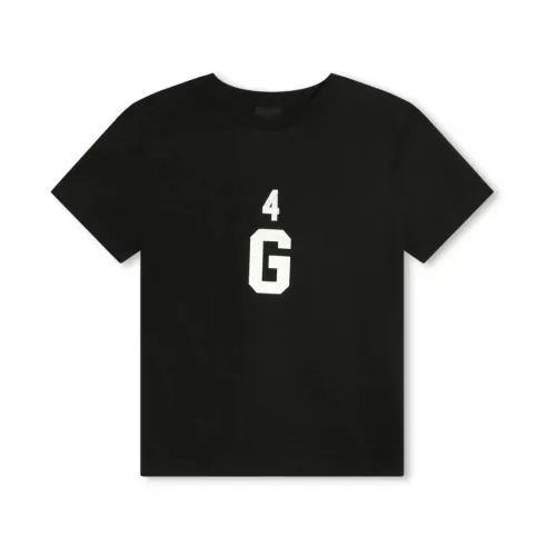 Givenchy , Kids Black G T-shirt Crew Neck ,Black male, Sizes:
