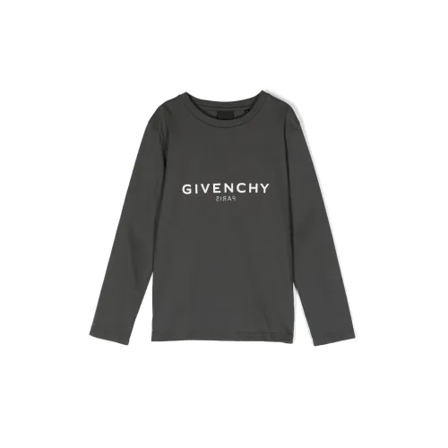 Givenchy , Kids Long Sleeve Logo Tee ,Gray male, Sizes:
