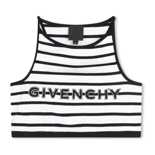 Givenchy , Kids White Striped Logo Top ,White female, Sizes: