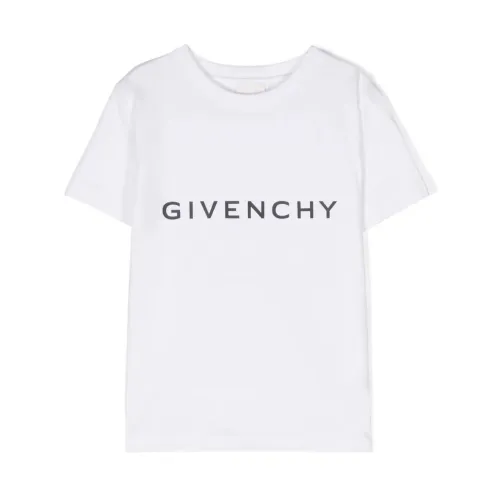 Givenchy , Kids White T-shirt Crew Neck Short Sleeves ,White male, Sizes: