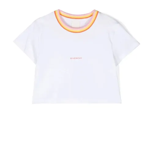 Givenchy , Kids White T-Shirt with Logo Print ,White female, Sizes: