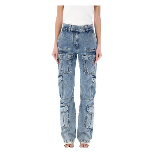 Givenchy , Light Blue Denim Cargo Jeans ,Blue female, Sizes: