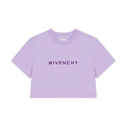 Givenchy , Lilac Cotton T-shirt with Givenchy Emblem ,Purple female, Sizes: