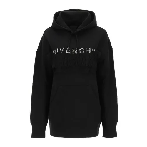 Givenchy , Logo Hooded Sweatshirt ,Black male, Sizes: