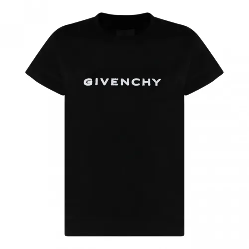 Givenchy , Logo Print Cotton T-Shirt ,Black male, Sizes: