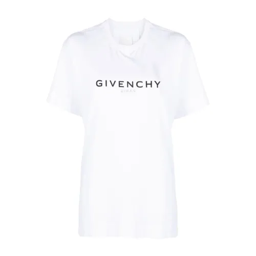 Givenchy , Logo Print Crew Neck T-shirts and Polos ,White female, Sizes: