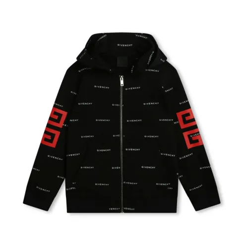 Givenchy , Logo Print Hooded Sweater ,Black male, Sizes: