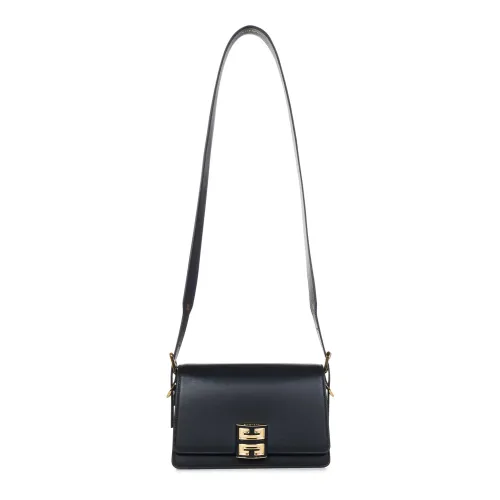 Givenchy , Luxury Crocodile-Embossed Foldover Shoulder Bag ,Black female, Sizes: ONE SIZE