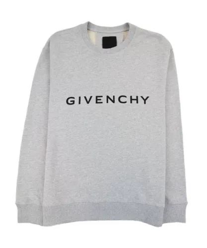 Givenchy Mens Archetype Slim Fit Sweatshirt In Fleece Light Grey Cotton