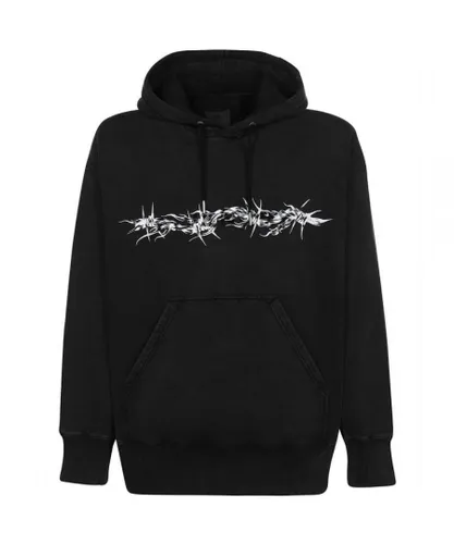 Givenchy Mens Barbed Wire Logo Black Hoodie