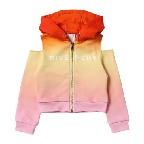 Givenchy , Multicolored Cotton Zip-Up Sweater with Cut-Out Shoulders ,Multicolor female, Sizes: