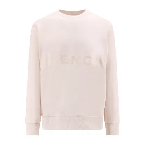 Givenchy , Pink Ribbed Crew-neck Sweatshirt ,Pink male, Sizes: