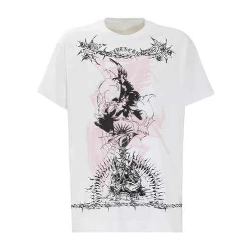 Givenchy , Printed Cotton T-Shirt ,White male, Sizes: