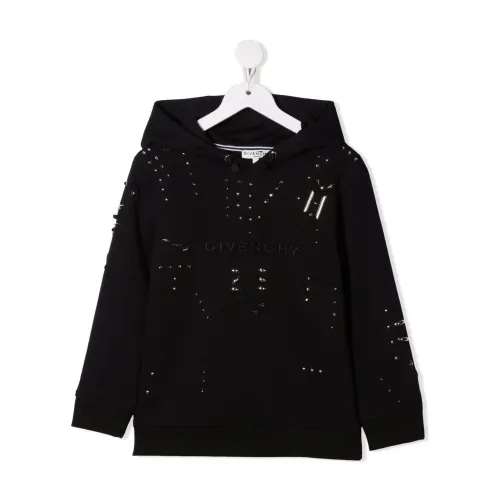 Givenchy , Studded Hoodie with Drawcord Hood ,Black male, Sizes: