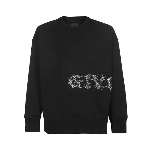 Givenchy , Stylish Black Logo Sweatshirt ,Black male, Sizes: