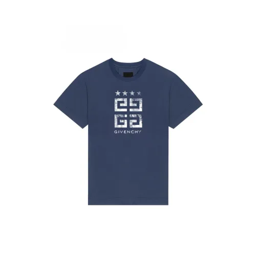 Givenchy , Vintage Logo Cotton T-Shirt ,Blue male, Sizes: