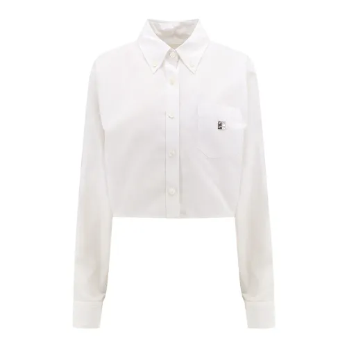 Givenchy , White Button Down Crop Shirt ,White female, Sizes: