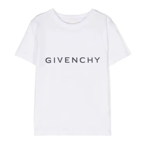 Givenchy , White Cotton T-shirt with Logo Print ,White male, Sizes: