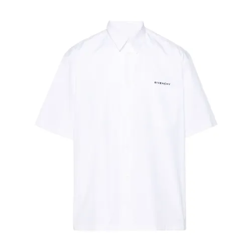 Givenchy , White Embroidered Logo Shirt ,White male, Sizes: