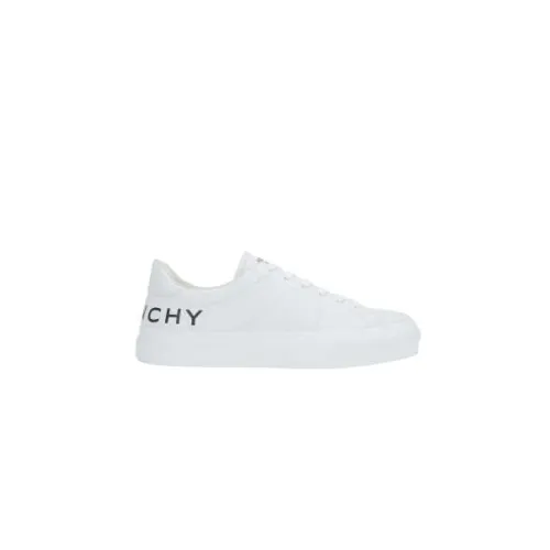 Givenchy , White Leather Low-Top Sneakers with Logo Print ,White male, Sizes: