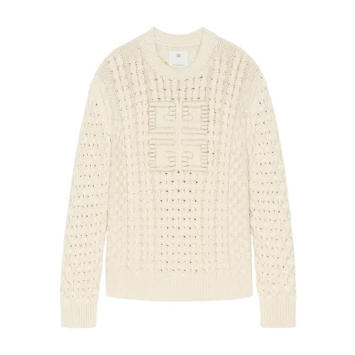 Givenchy , White Oversized Sweater with 4G Emblem ,White male, Sizes: