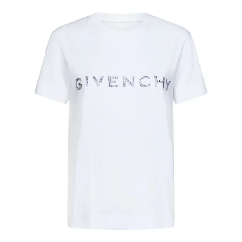 Givenchy , White Ribbed Crewneck T-shirts and Polos ,White female, Sizes: