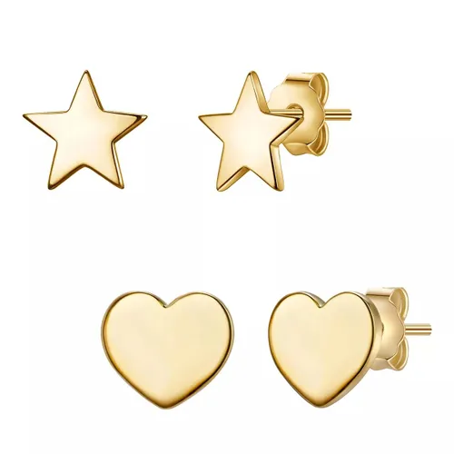 Glanzstücke München Earrings - Set of 2 stud earrings sterling silver - gold - Earrings for ladies