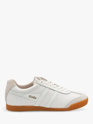 Gola Classics Harrier 001 Leather Lace up Trainers, White/Gum - White/Gum - Male