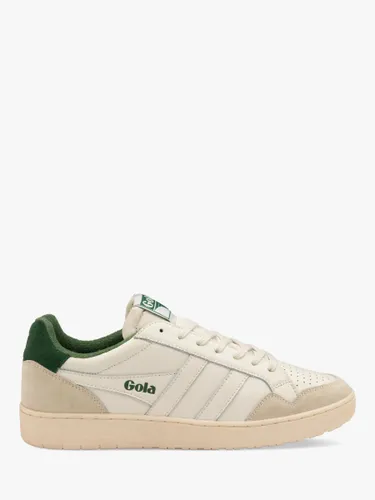 Gola Eagle Leather Lace Up Trainers - Off White/Evergreen - Male