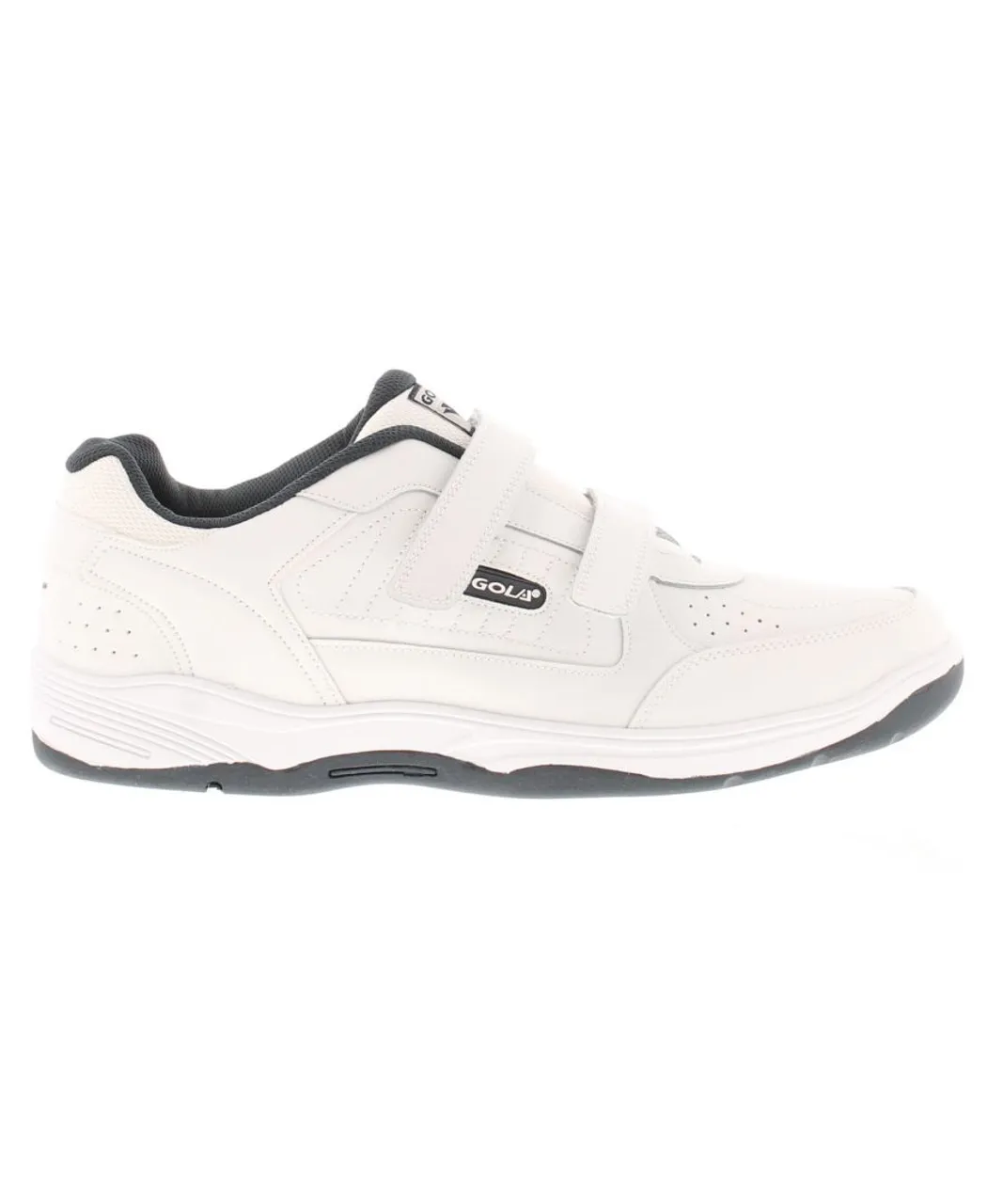 Gola Mens Trainers Belmont touch fastening Wide XL white Imitation Leather