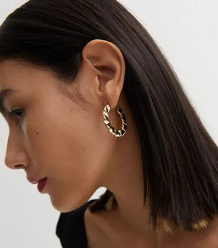 Gold Chunky Twist Hoop Earrings New Look