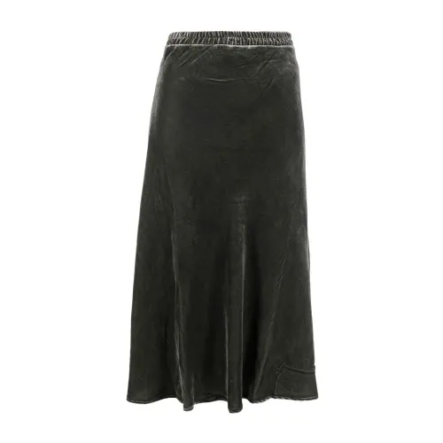 Gold Hawk , Dark Grey Velvet Maxi Skirt ,Gray female, Sizes:
