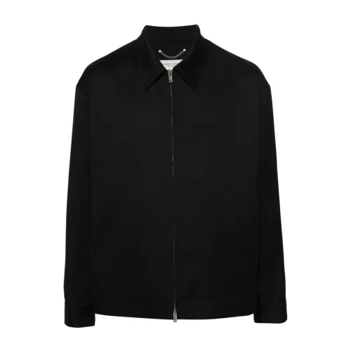 Golden Goose , Black Wool Jacket with Zip Closure ,Black male, Sizes: