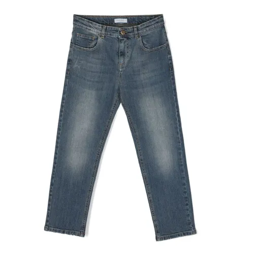 Golden Goose , Blue Cotton Straight Leg Kids Jeans ,Blue male, Sizes: