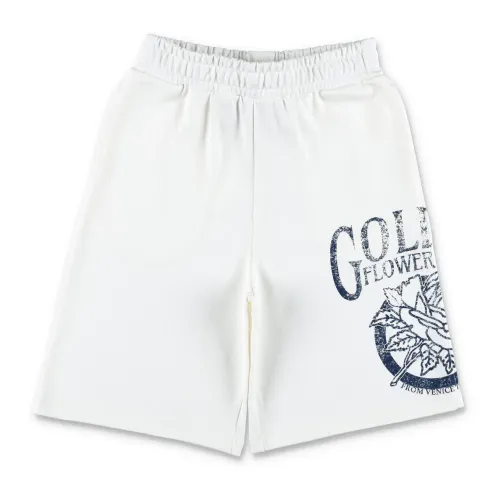 Golden Goose , Boy's Clothing Shorts Artic Wolf/eclipse Ss24 ,White male, Sizes: