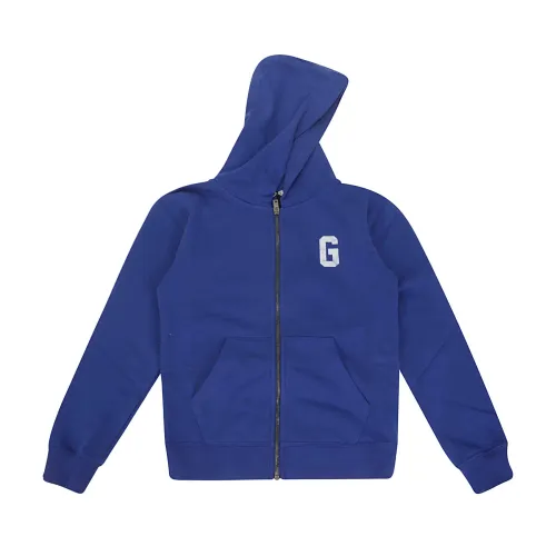 Golden Goose , Boy's Zipped Hoodie Sweatshirt ,Blue male, Sizes: