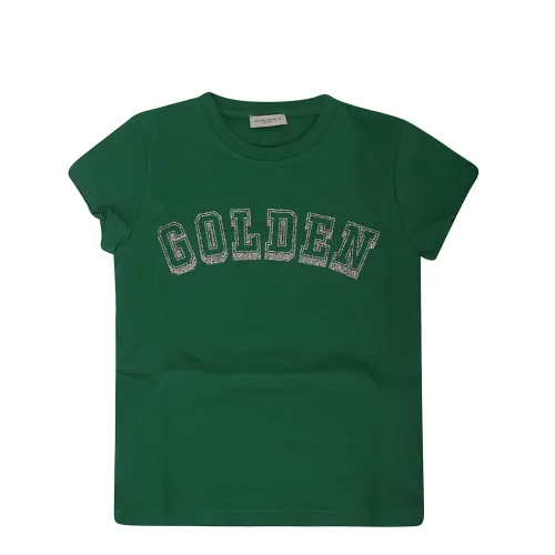 Golden Goose , Girl's Cotton Jersey T-Shirt ,Green female, Sizes: