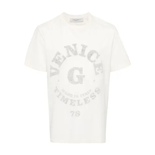 Golden Goose , Golden Goose T-shirts and Polos White ,White male, Sizes: