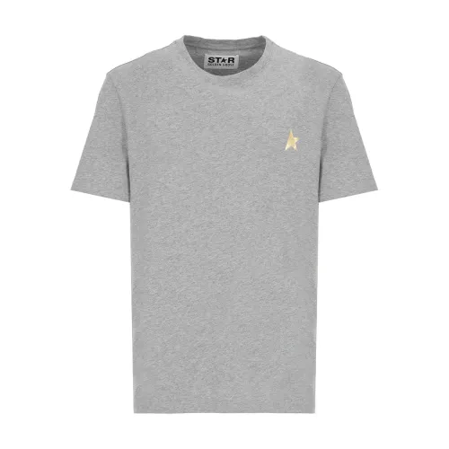 Golden Goose , Grey Star Logo Cotton T-shirt ,Gray male, Sizes: