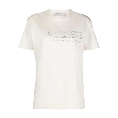 Golden Goose , Heritage Journey Regular T-Shirt ,White female, Sizes: