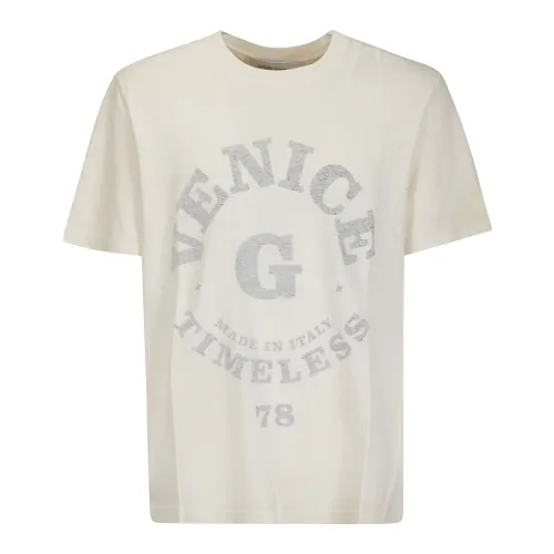 Golden Goose , Journey Mens Regular T-Shirt ,Beige male, Sizes: