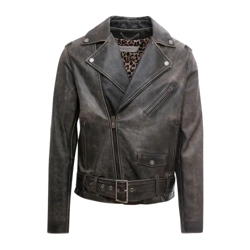 Golden Goose , Leather Jacket ,Black male, Sizes: