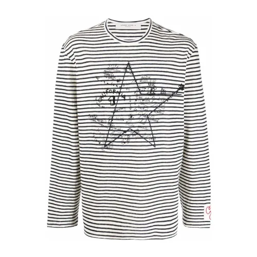 Golden Goose , Logo Print T-shirt with Long Sleeves ,Multicolor male, Sizes: