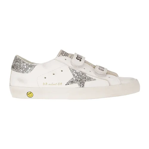 Golden Goose , Old School Leather Trainers with Glitter Star ,Multicolor female, Sizes: