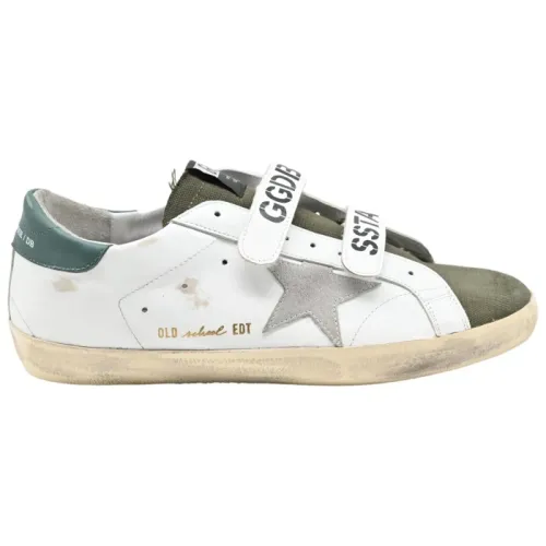 Golden Goose , Old School White Green Sneakers ,Multicolor male, Sizes: