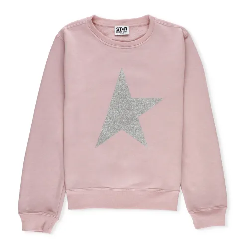 Golden Goose , Pink Cotton Sweatshirt for Girls ,Pink female, Sizes: