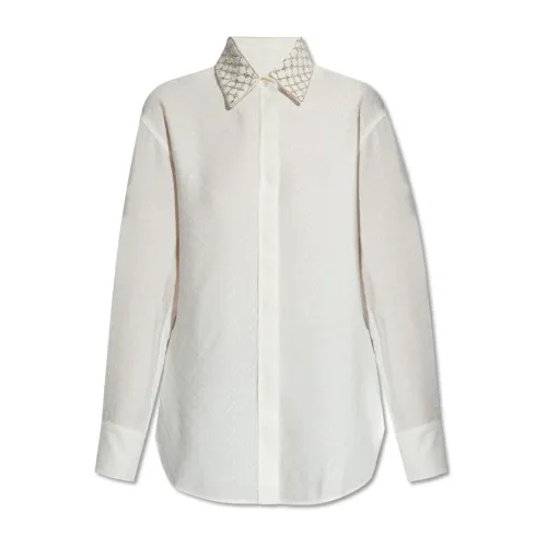 Golden Goose , Shirt with decorative collar ,White female, Sizes: