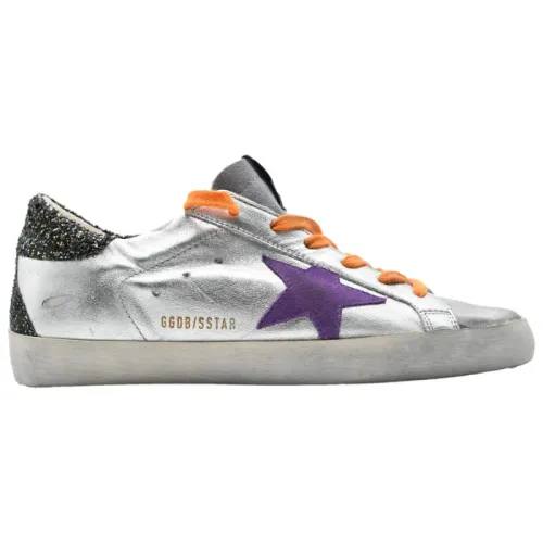 Golden Goose , Silver and Violet Star Sneakers ,Multicolor male, Sizes: