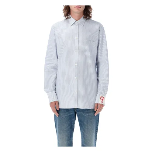 Golden Goose , Striped Oxford Shirt ,Blue male, Sizes: