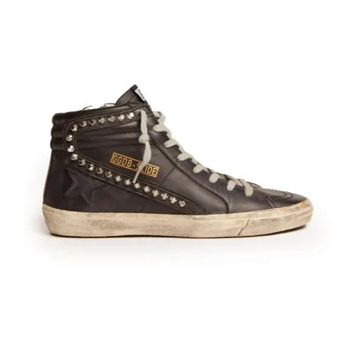Golden Goose , Studded Black High Top Sneakers ,Brown female, Sizes: